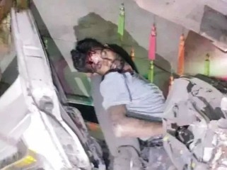 ट्रेलर चालक की मौत, वाहनों की जबरदस्त भिड़ंत