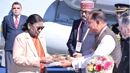 राष्ट्रपति द्रौपदी मुर्मू का आत्मीय स्वागत
