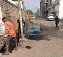 राजेन्द्र नगर में नाली सफाई अभियान चलाया गया