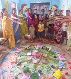 सेवा संकल्प अभियान नारायणपुर के आंगनबाड़ी केंद्रों में ‘आंगन मिलन’ का शुभारंभ, बच्चों का परिचय, गोद भराई और अन्नप्राशन उत्सव से गूंजे केंद्र