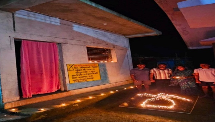 सेवा संकल्प अभियान: नारायणपुर में पीएम आवासों पर जले दीप