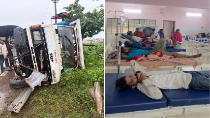 भीषण हादसा: अनियंत्रित होकर पलटी श्रद्धालुओं से भरी माजदा, कई लोग गंभीर रूप से घायल