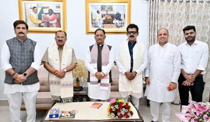मुख्यमंत्री विष्णु देव साय से राजस्थान विधानसभा अध्यक्ष वासुदेव देवनानी ने की सौजन्य भेंट